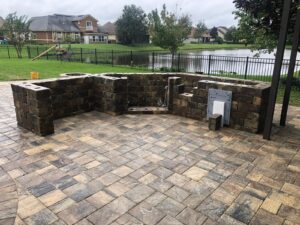 Outdoor kitchen stone pavers Tampa
